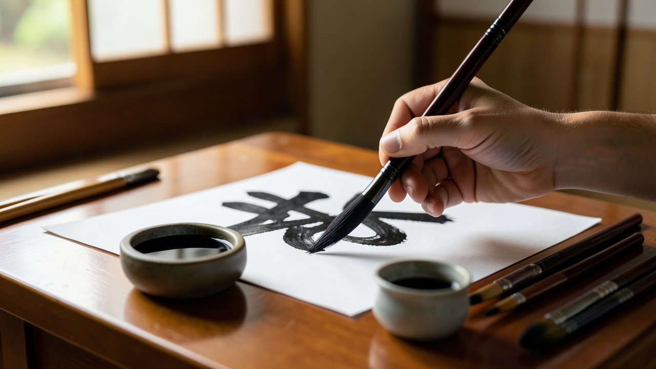 書道の筆と墨