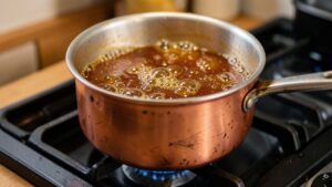 砂糖を煮詰めてキャラメルに