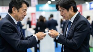 展示会の名刺交換