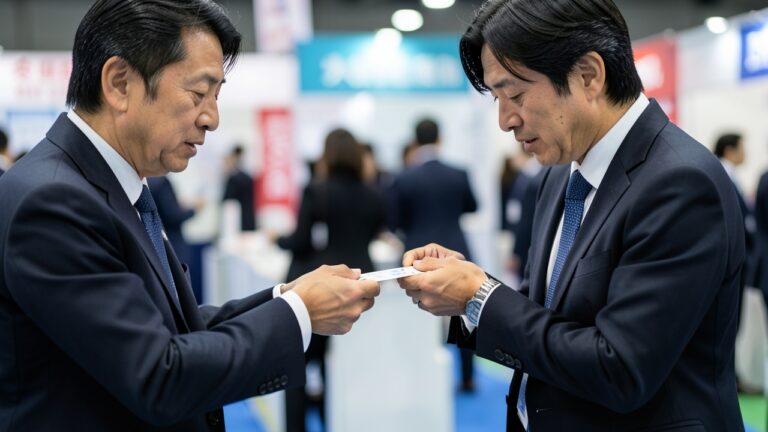 展示会の名刺交換